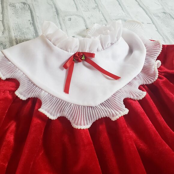 Vintage Velvet Red Winnie the Pooh Girls Dress - Picture 4 of 7